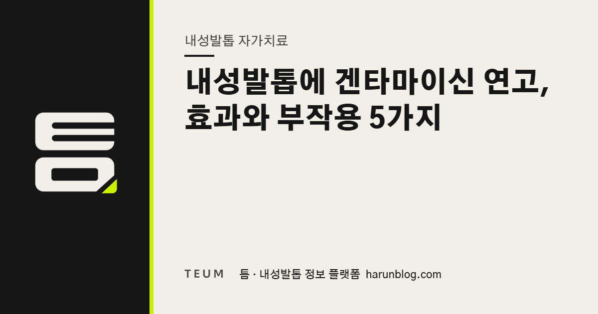 내성발톱에 겐타마이신 연고, 효과와 부작용 5가지 — 틈 내성발톱 정보 플랫폼