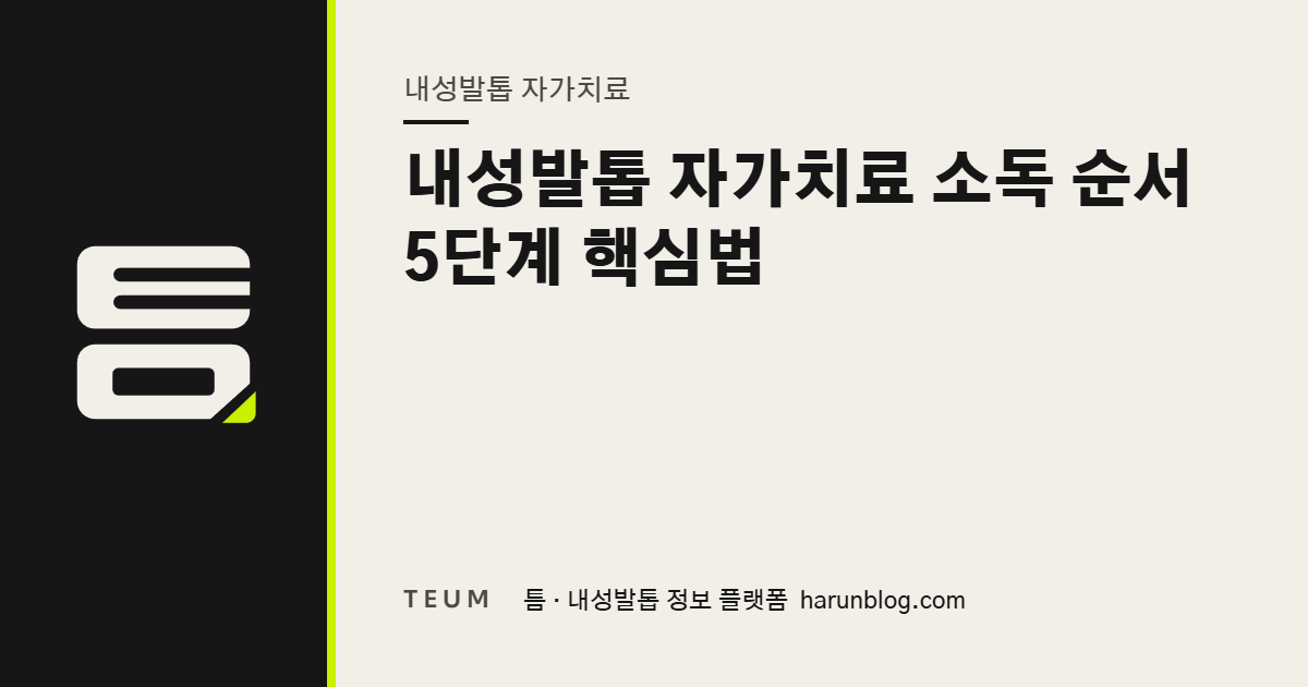 내성발톱 자가치료 소독 순서 5단계 핵심법 — 틈 내성발톱 정보 플랫폼