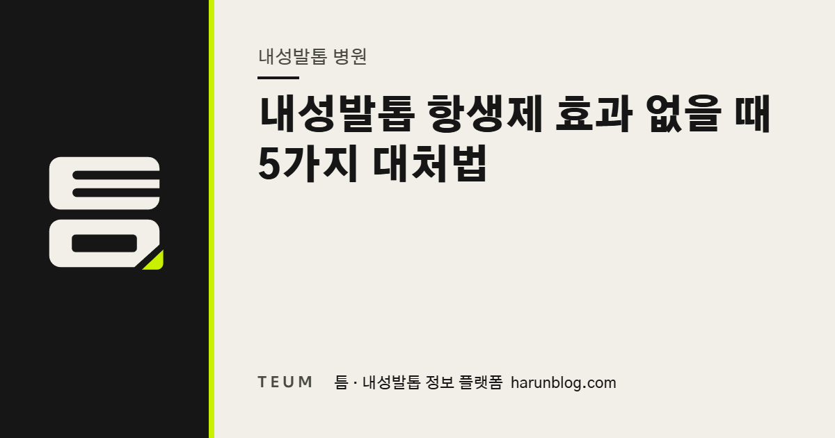 내성발톱 항생제 효과 없을 때 5가지 대처법 — 틈 내성발톱 정보 플랫폼