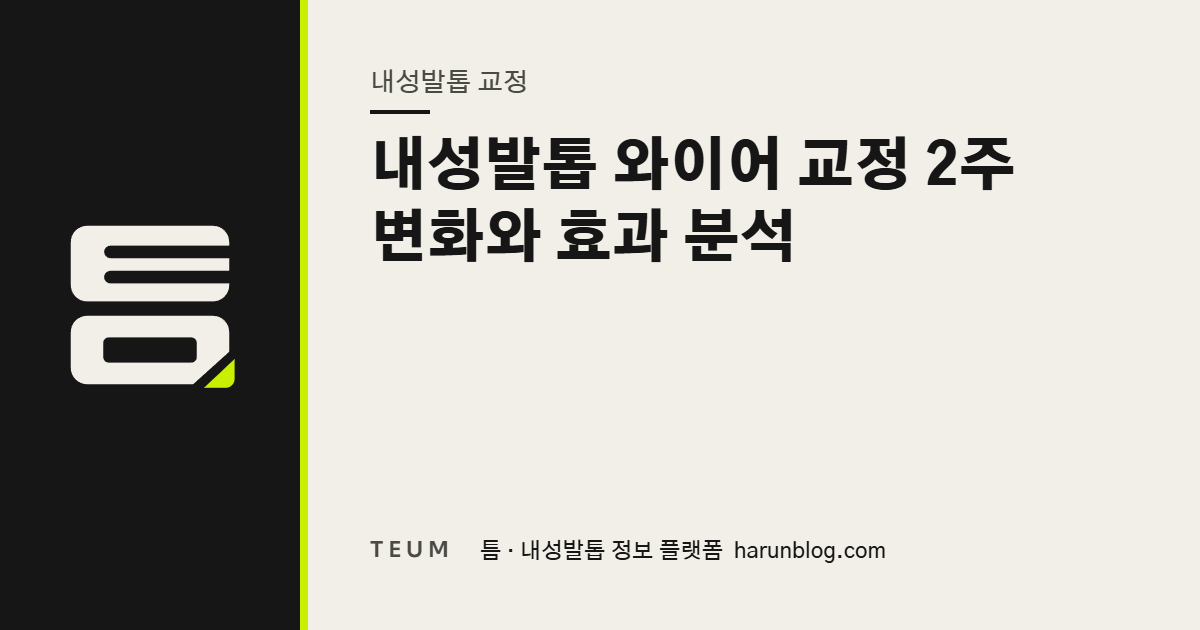 내성발톱 와이어 교정 2주 변화와 효과 분석 — 틈 내성발톱 정보 플랫폼